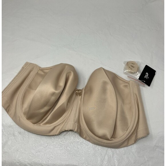 NWT Elila Plus Size Beige Strapless Convertible Straps Nude Bra Not Padded 44D - Picture 1 of 12